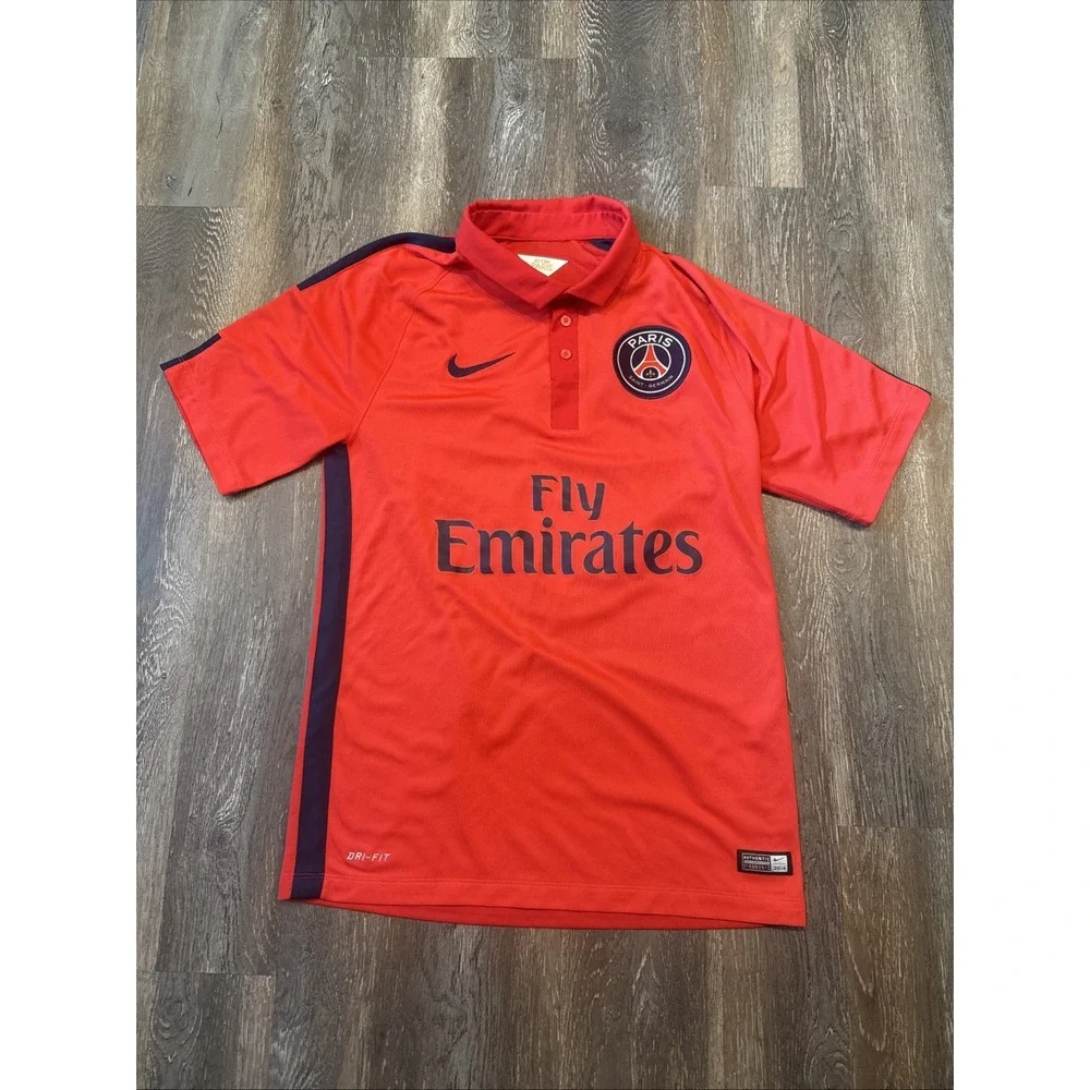Nike Paris Saint-Germain Jersey Mens Small Red Soccer Fly Emirates Dri-FIT